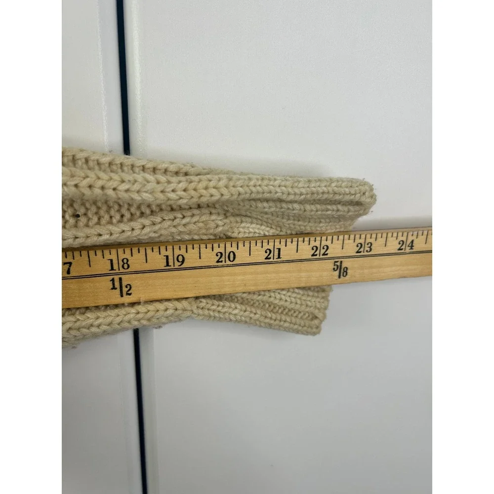 VanCort Cream Cable Knit Sweater Mens Heavy Ribbed Crewneck Pullover Off-White